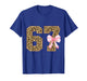 Funny 67 Meme Six Seven Leopard Print Pink Bow 6-7 Girls Kid T-Shirt