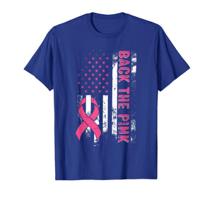 Back The Pink Us Flag Breast Cancer Awareness Women Men Kids T-Shirt