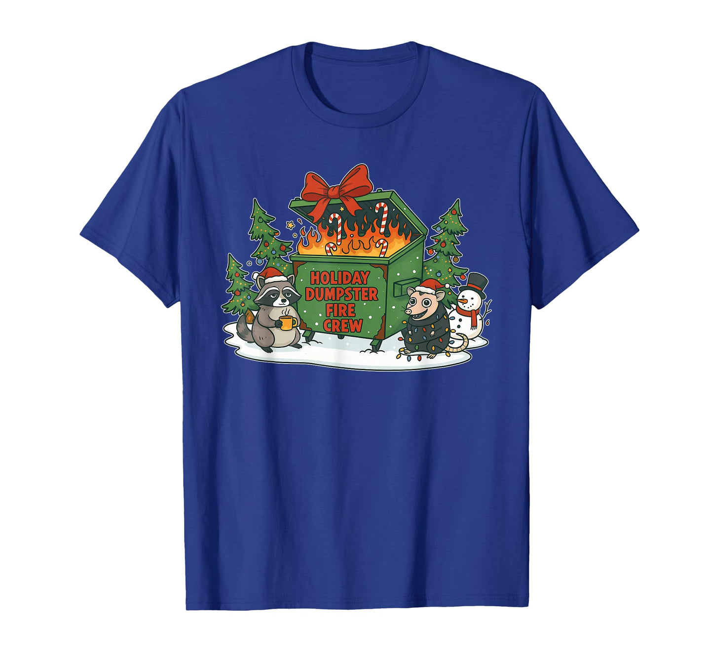 Holiday Dumpster Fire Crew Snow Christmas Design T-Shirt