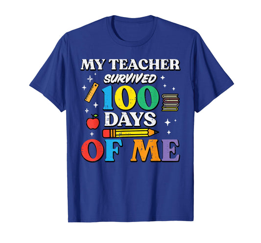 My Teacher Survived 100 Days of School of Me 100th Day Kids T-Shirt