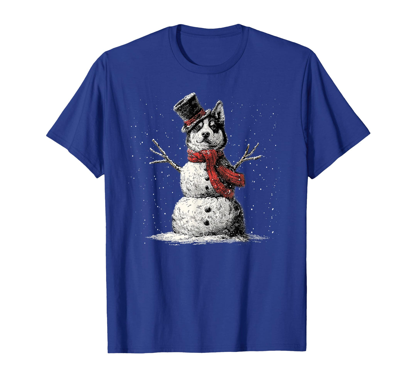 Funny Husky Dog Christmas Snowman Xmas Pajama T-Shirt