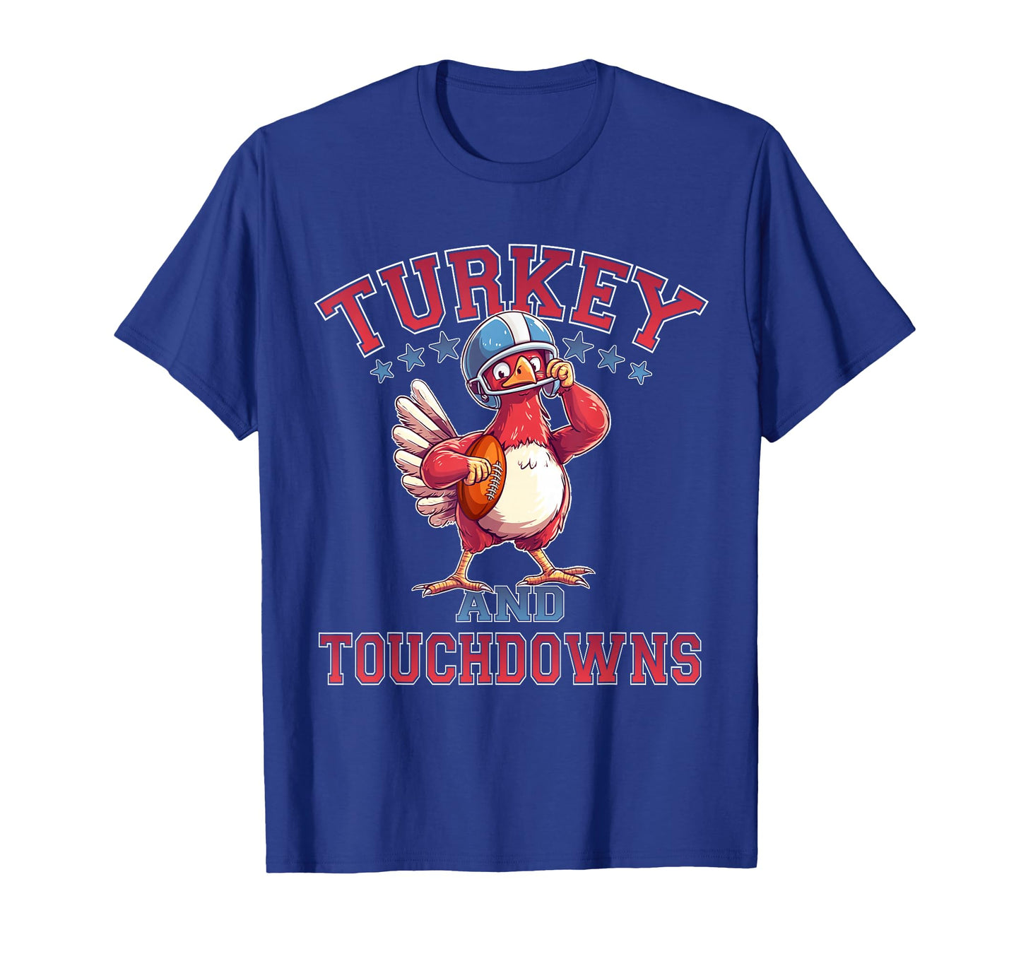 Thanksgiving Football Turkey & Touchdowns Game Day T-Shirt