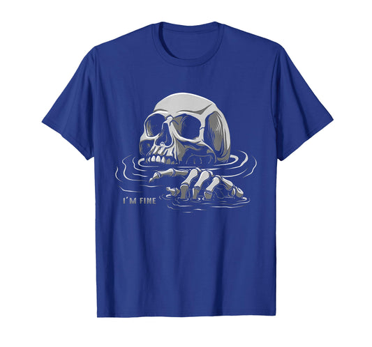 Dark Humor Skull Shirt – “I’m Fine” T-Shirt