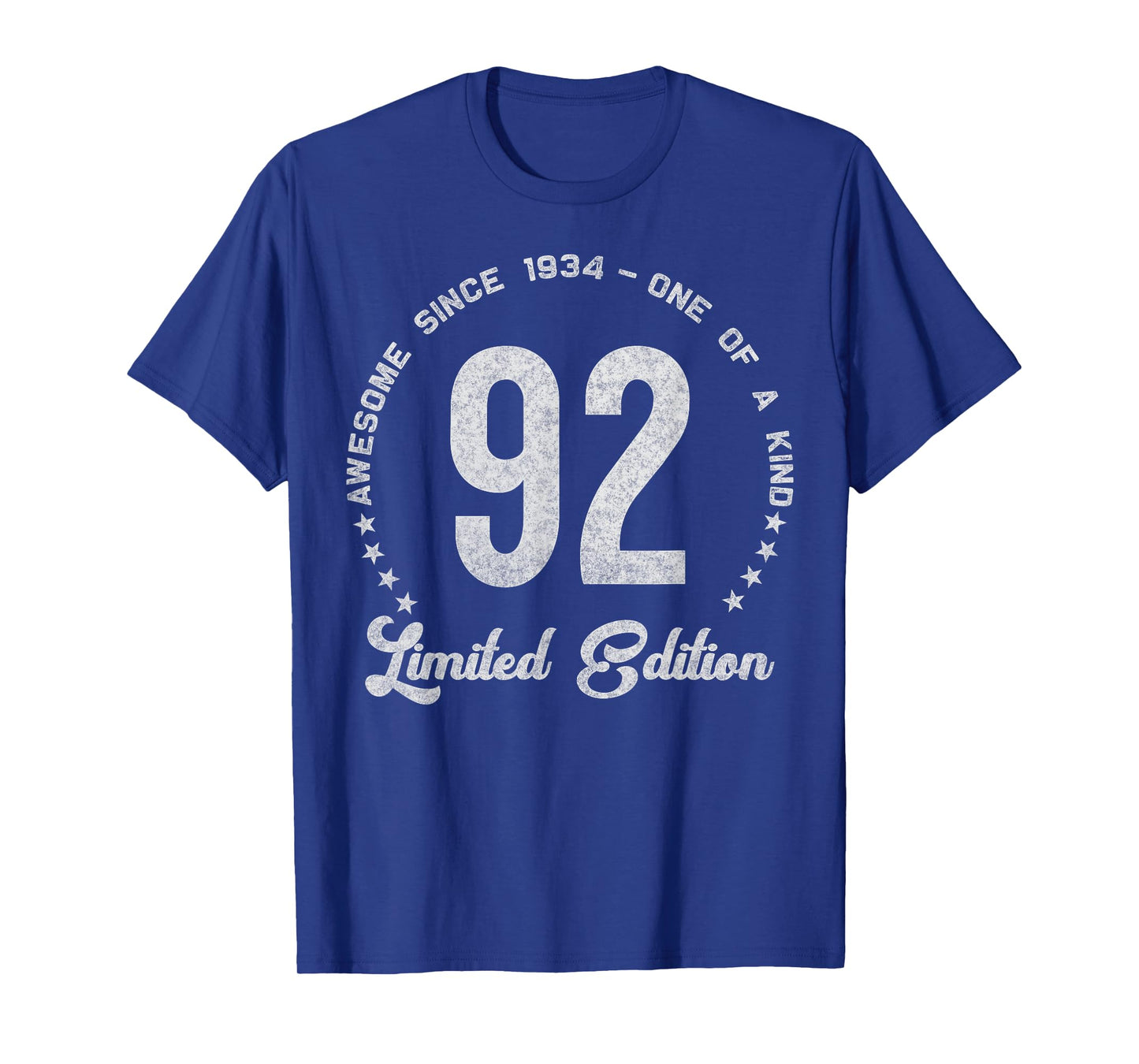 92 Year Old Gifts Vintage 1934 Limited Edition 92nd Birthday T-Shirt