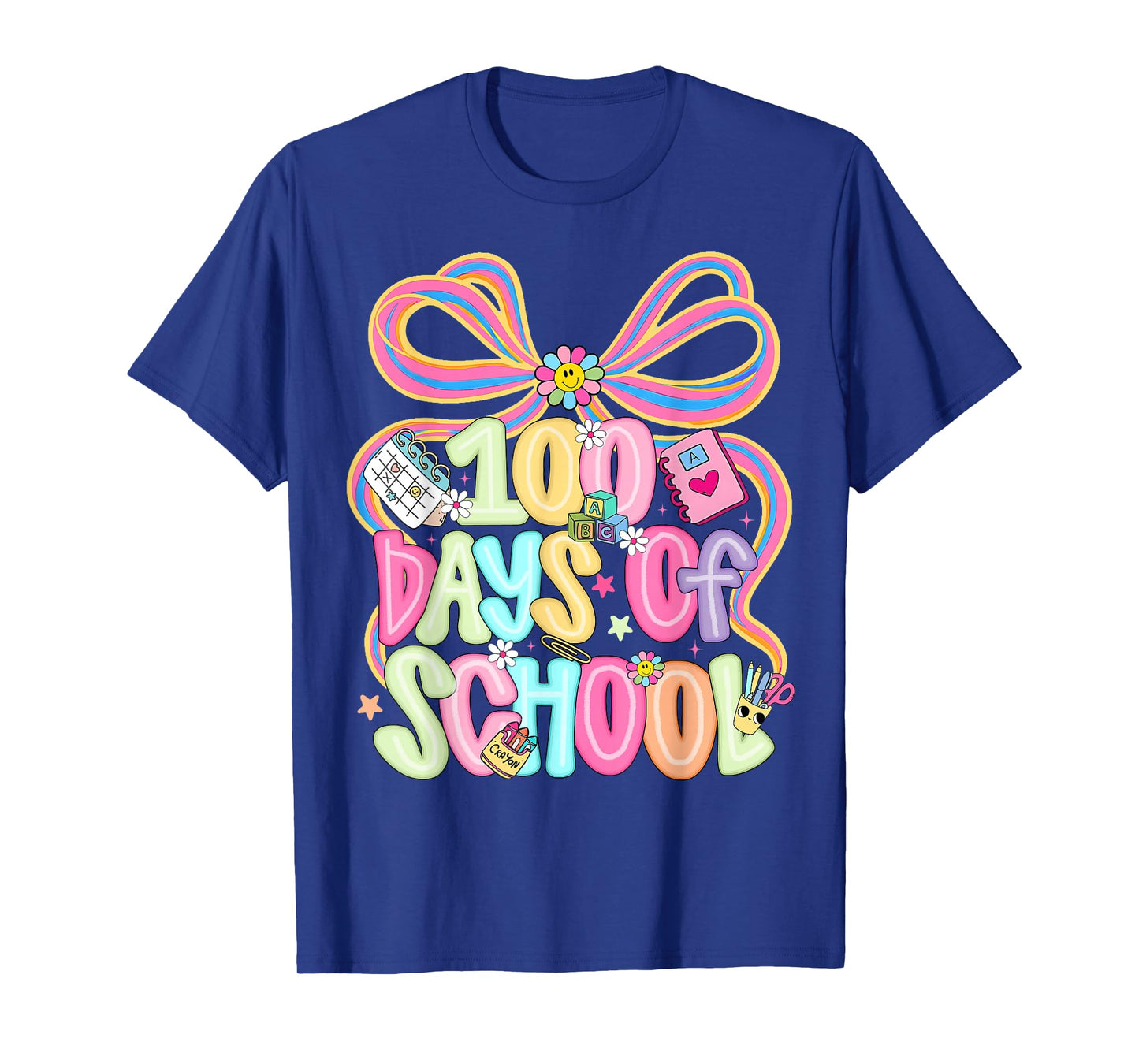 Happy 100 Days of School Coquette Bow Girl Women Teacher T-Shirt