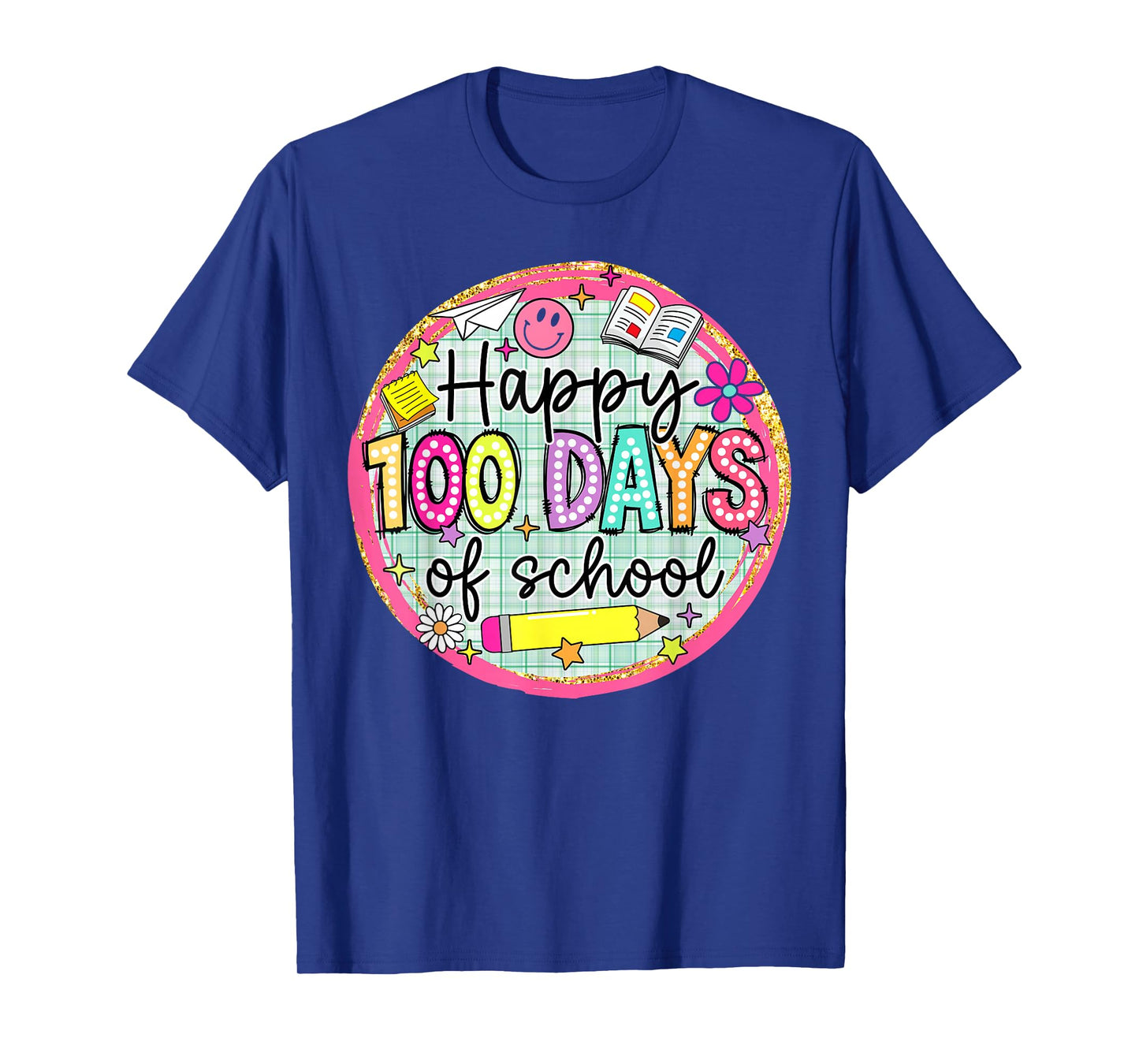 Happy 100 Days of School Pencil Kids Teachers Students T-Shirt