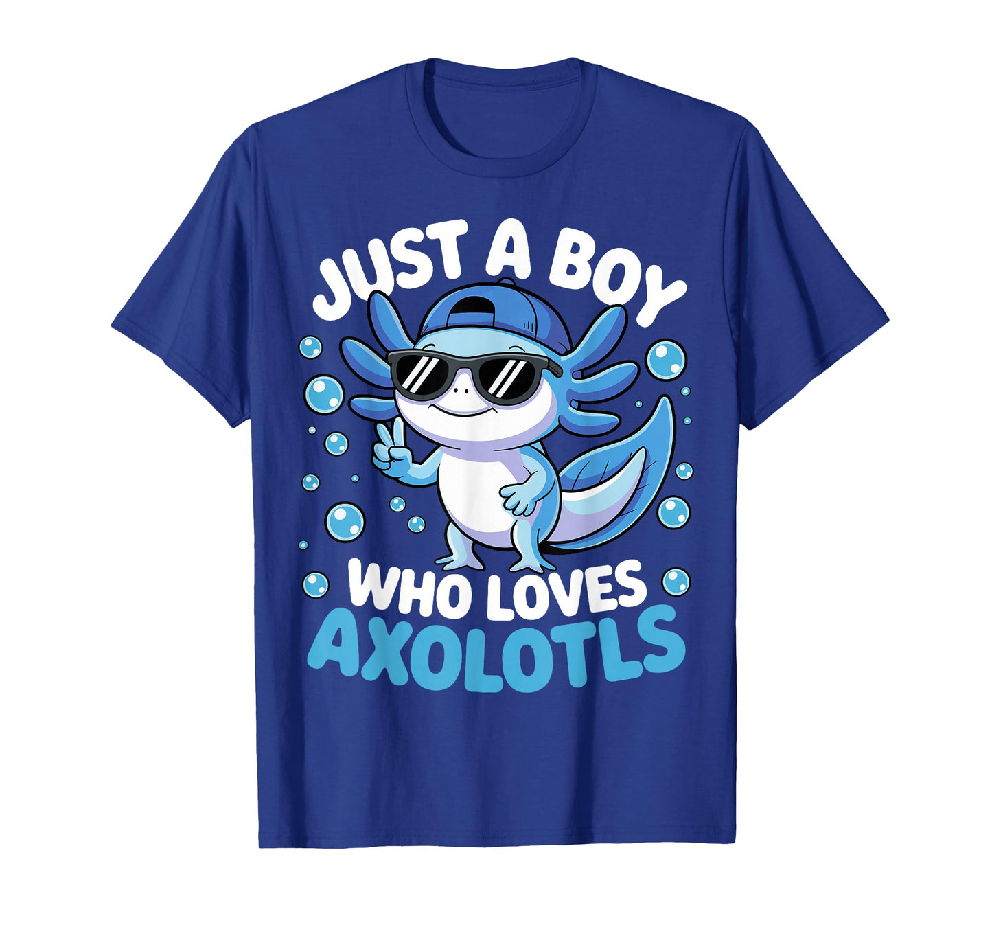 Just A Boy Who Loves Axolotls Cute Axolotl Kids Boys T-Shirt