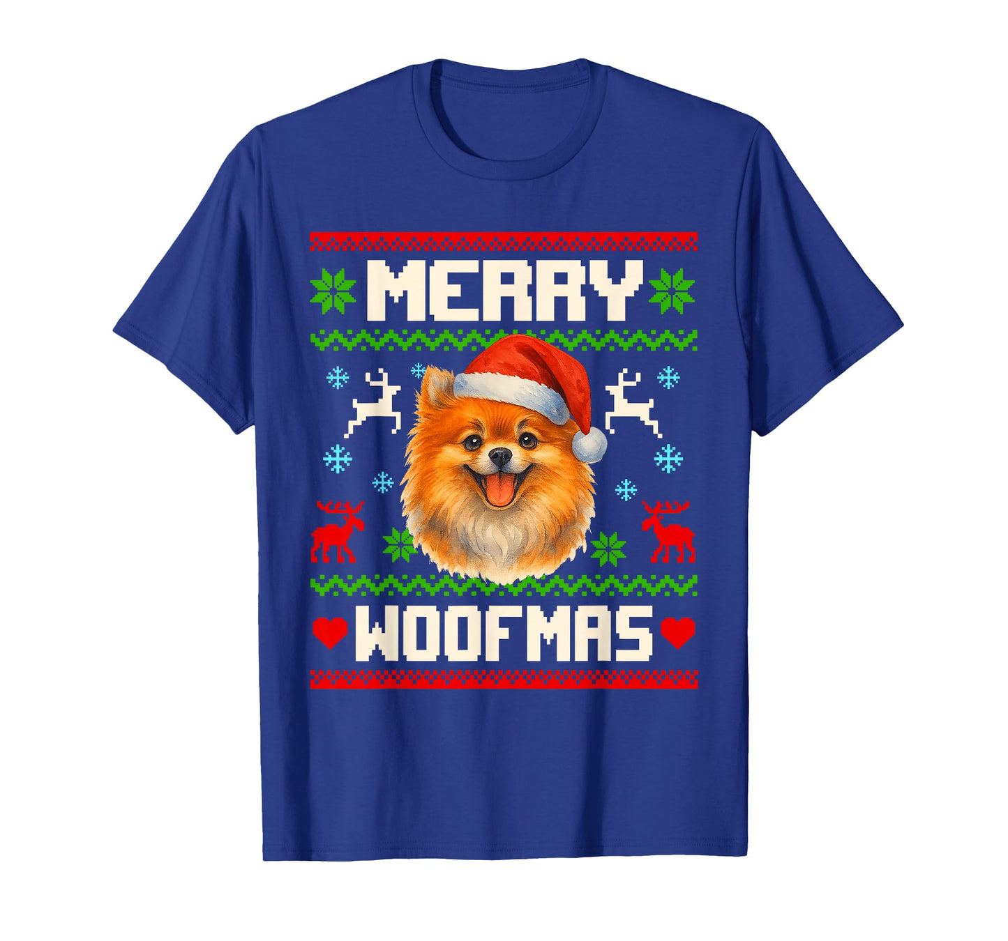 Pomeranian Dog Christmas Ugly Sweater Pet Dog Lover Xmas T-Shirt