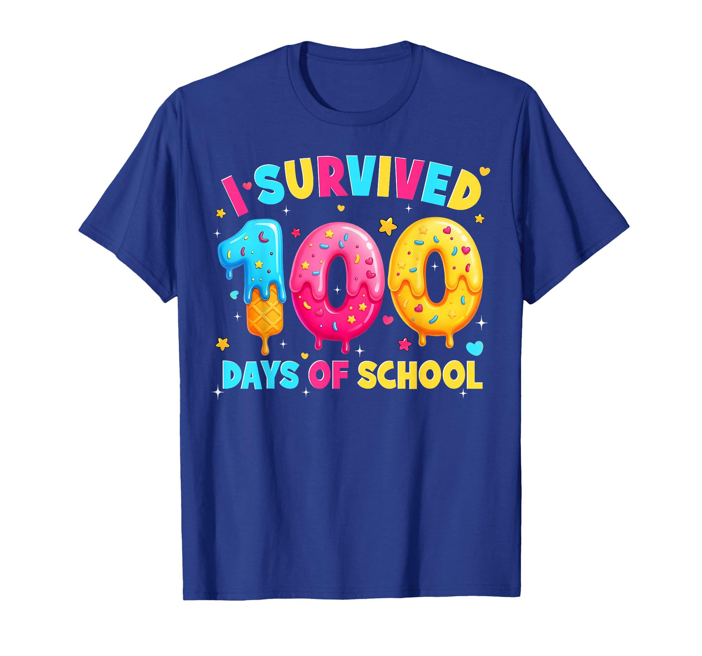 I Survived 100 Days of School Ice Cream Drip Boy Girl Kid T-Shirt