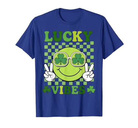 St Patricks Day Funny Lucky Shamrock Groovy Men Women Kids T-Shirt
