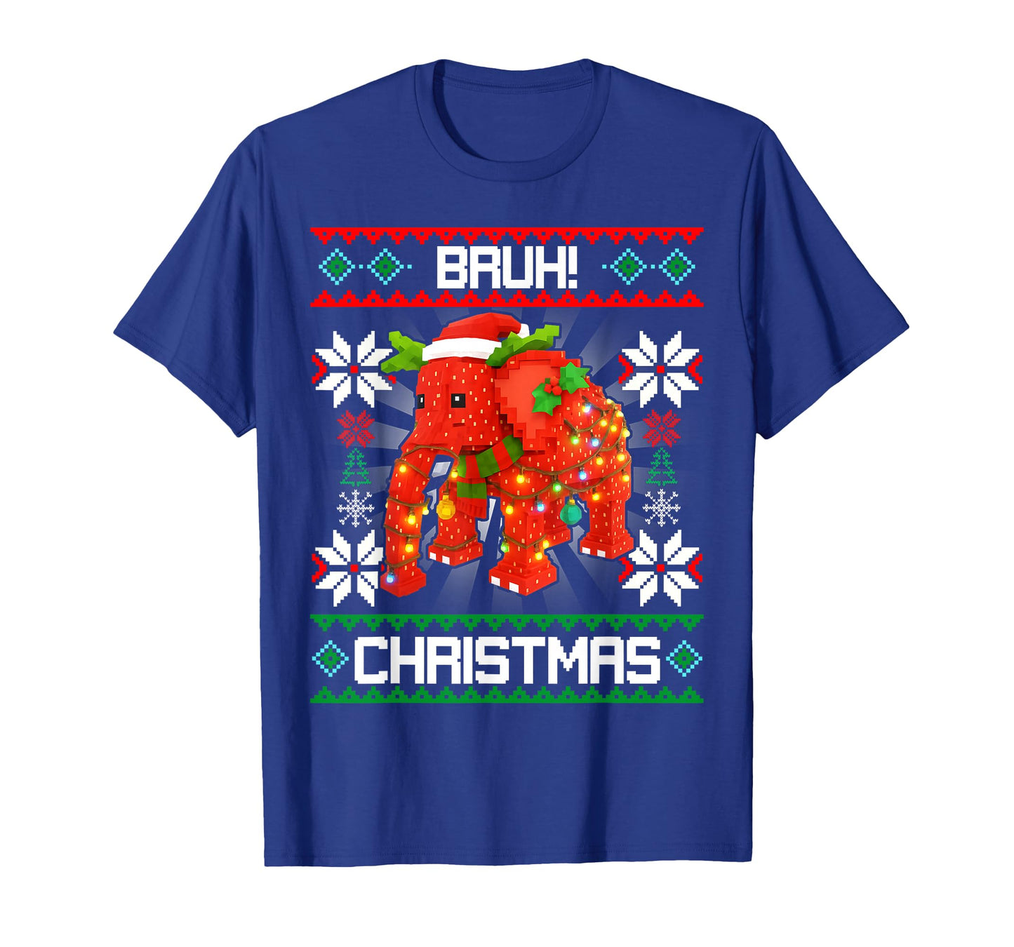 Bruh Strawberry Elephant Christmas Brainrot for Boys Kids T-Shirt