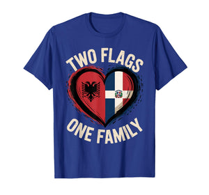 Two Flags One Family Half Albanian Dominican Roots Albania T-Shirt