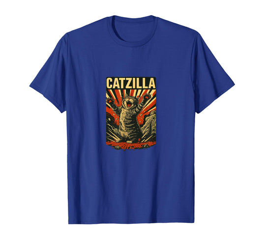 Catzilla – Vintage Kaiju Cat Poster Meme T-Shirt