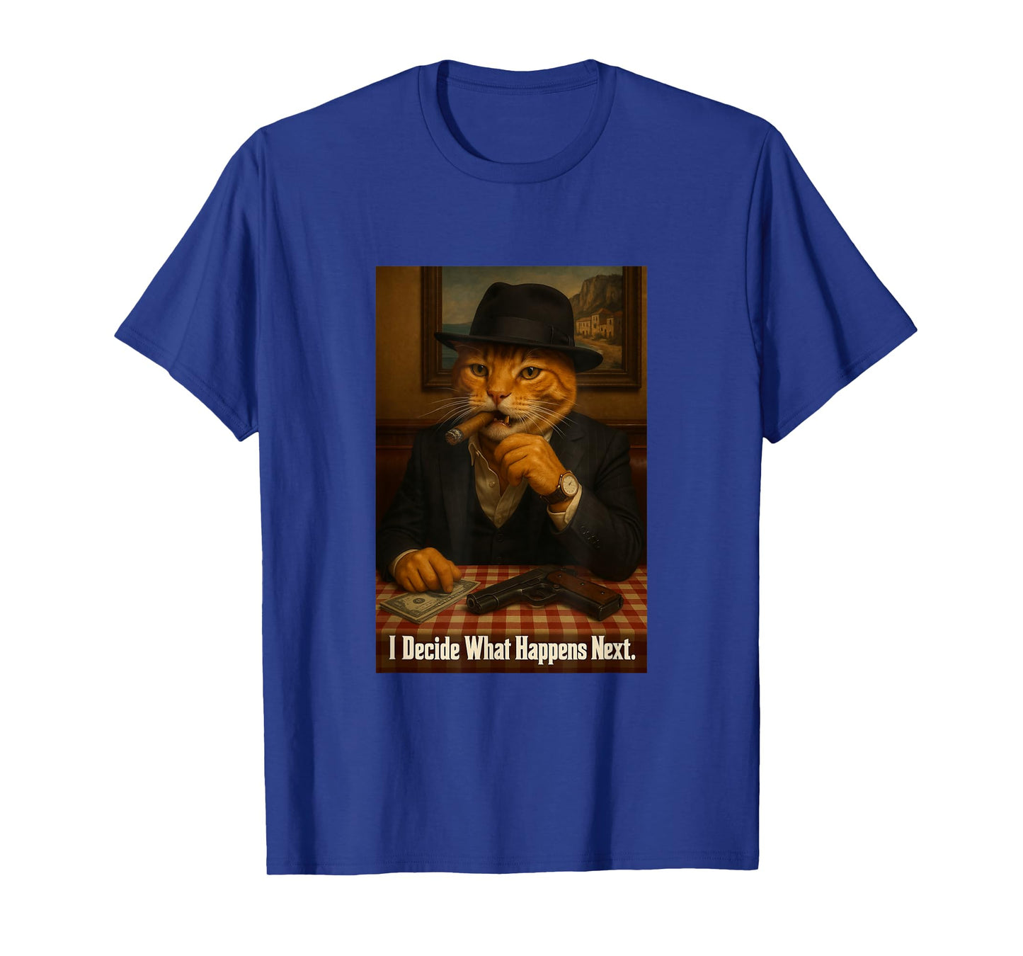 Mafia Cat Boss Funny Retro Art T-Shirt
