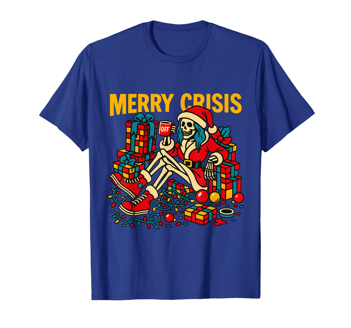 Merry Crisis Funny Skeleton Christmas T-Shirt