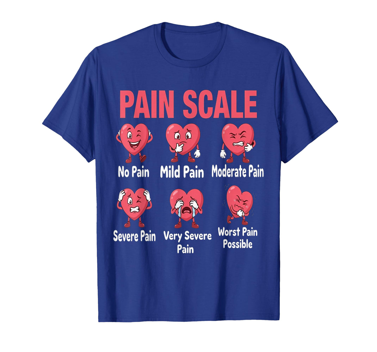 Funny Pain Scale Nurse Valentines Nurses Heart RN ER Nursing T-Shirt