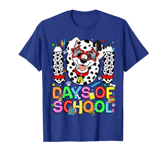 100 Days of School Dalmatian Dog Boy Kid 100th Day of School T-Shirt
