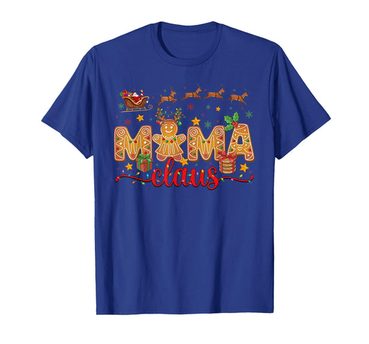 Mama Claus Christmas Lights Pajama Family Matching T-Shirt