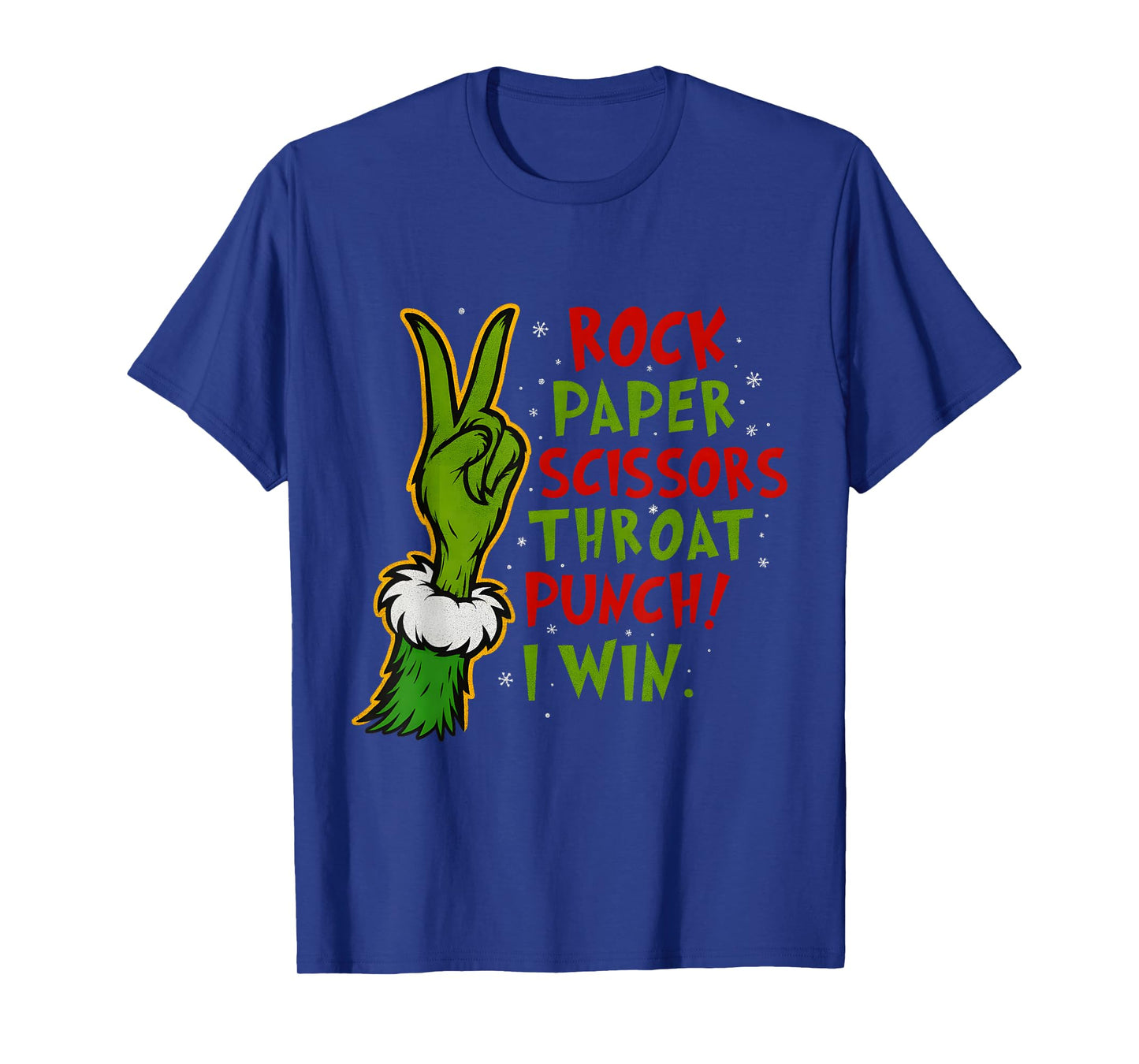 Funny Rock Paper Scissors Throat Punch Holiday Joke T-Shirt