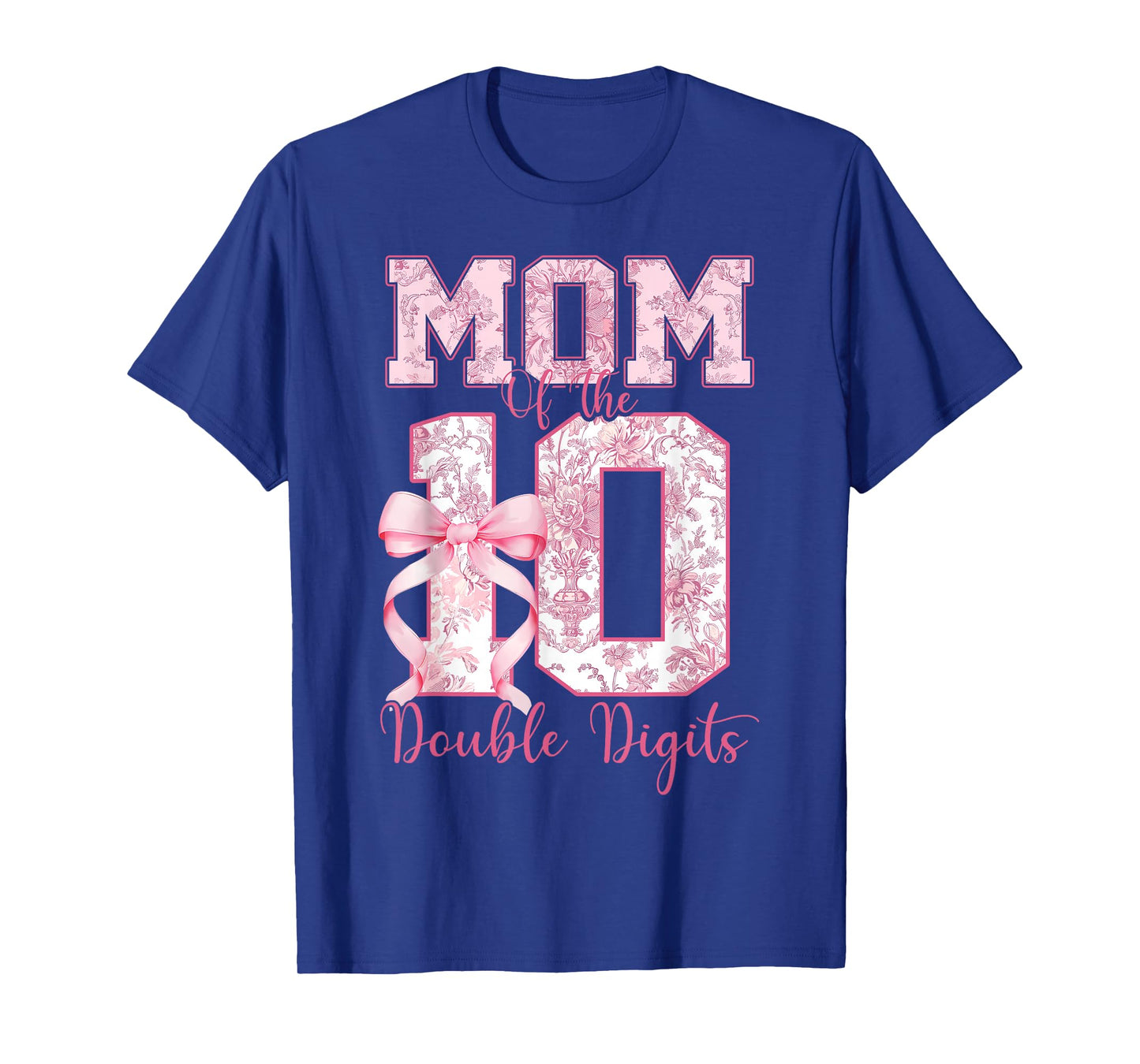 Mom of The 10th Birthday Girl Pink Coquette Bow 10 Years Old T-Shirt