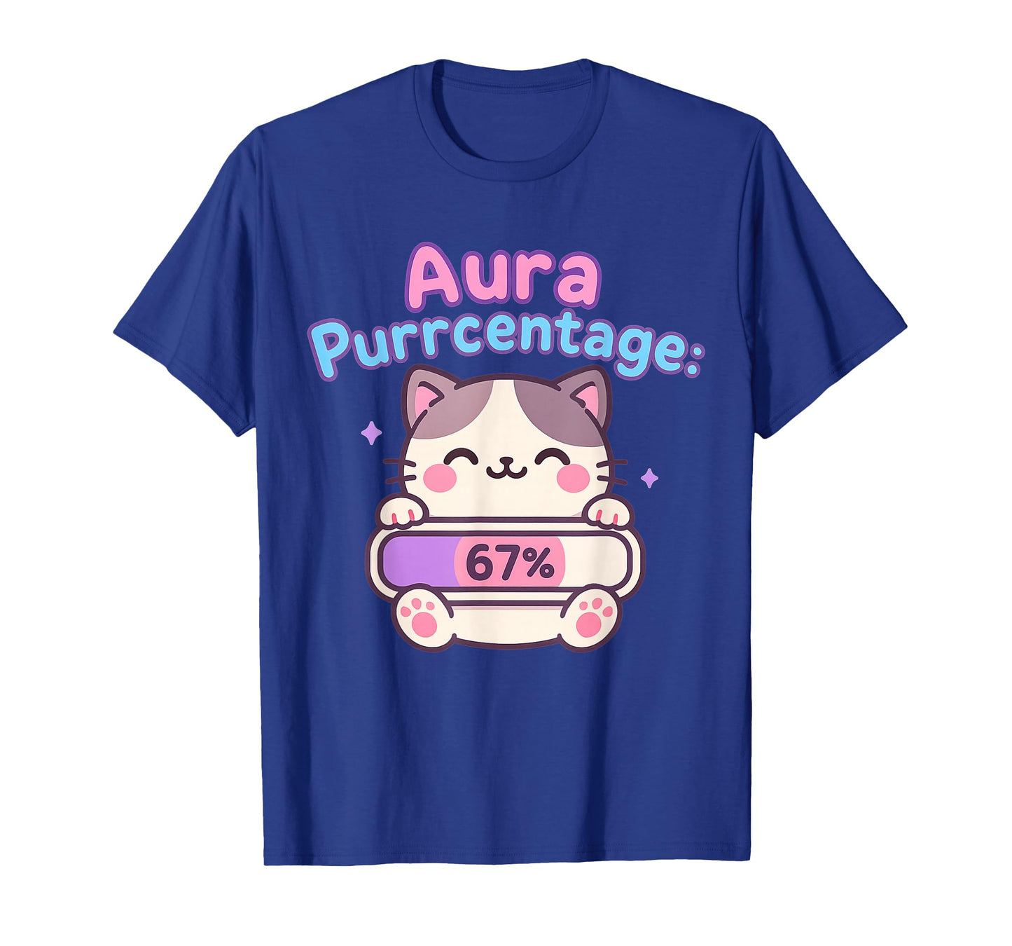 67 Funny Cat Aura Energy at Six Seven Meme Gen Z Alpha T-Shirt