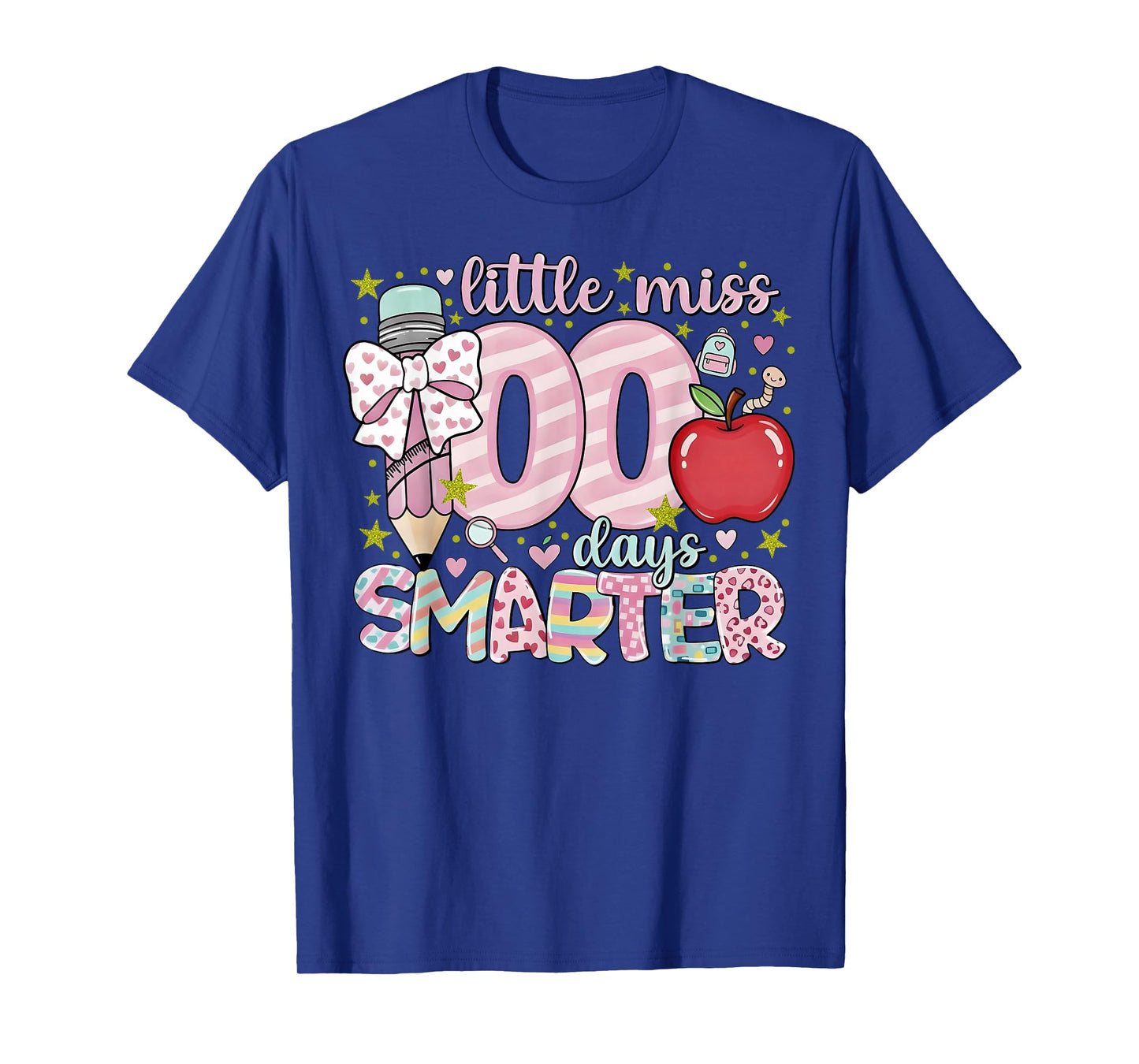 Little Miss 100 Days Smarter Kids Girls 100th Day of School T-Shirt