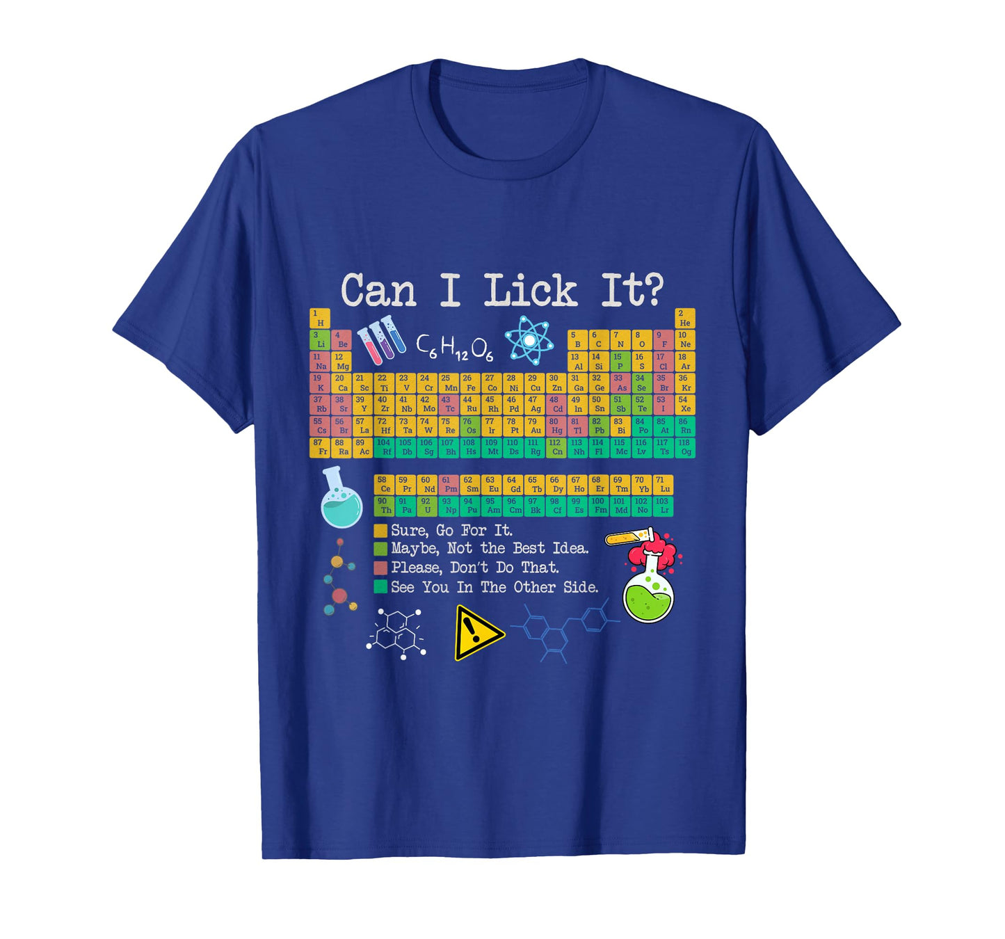 Can I Lick It Tee Funny Periodic Table of Elements Science T-Shirt