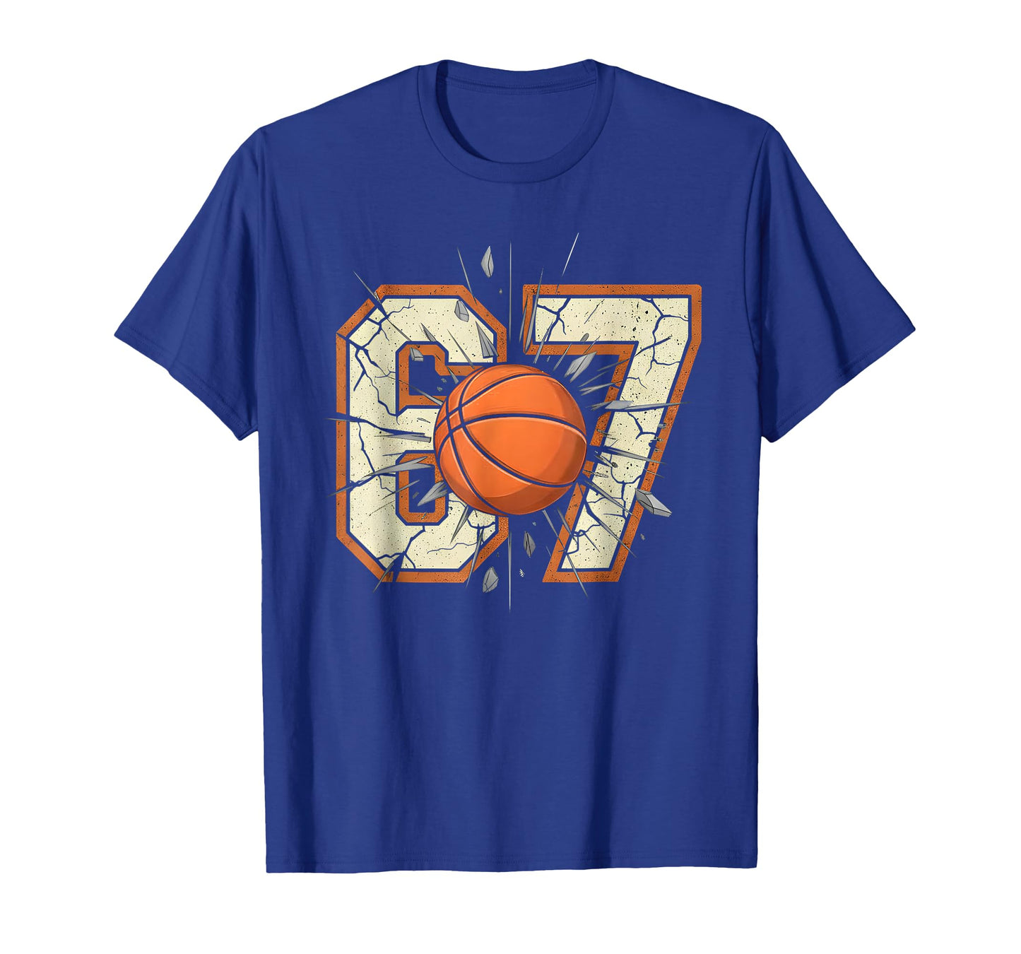 67 Basketball Vintage Number Six Seven 6 7 Meme Design Boys T-Shirt