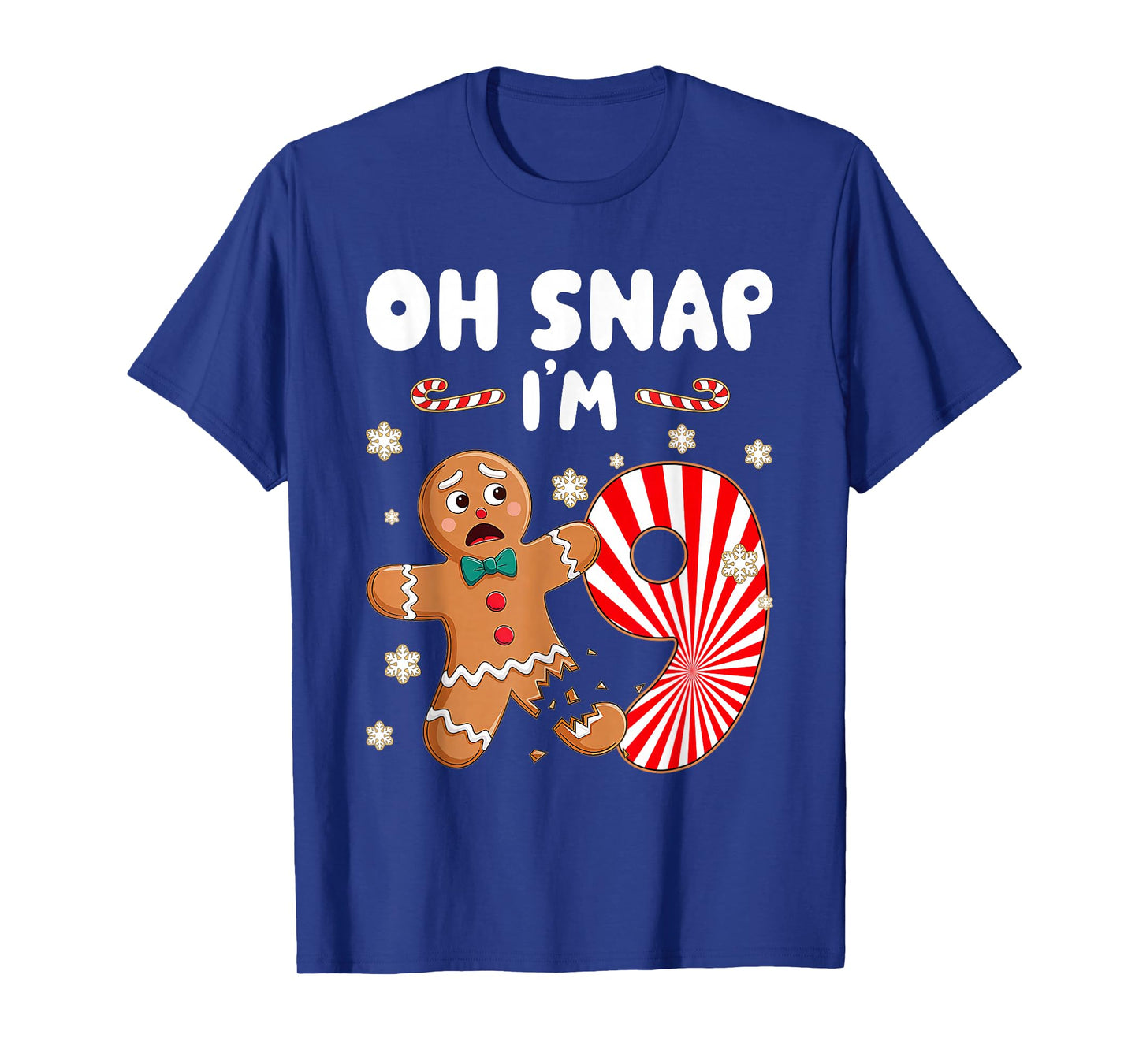 Christmas Oh Snap 9 Year Old Gingerbread Man 9th Birthday T-Shirt