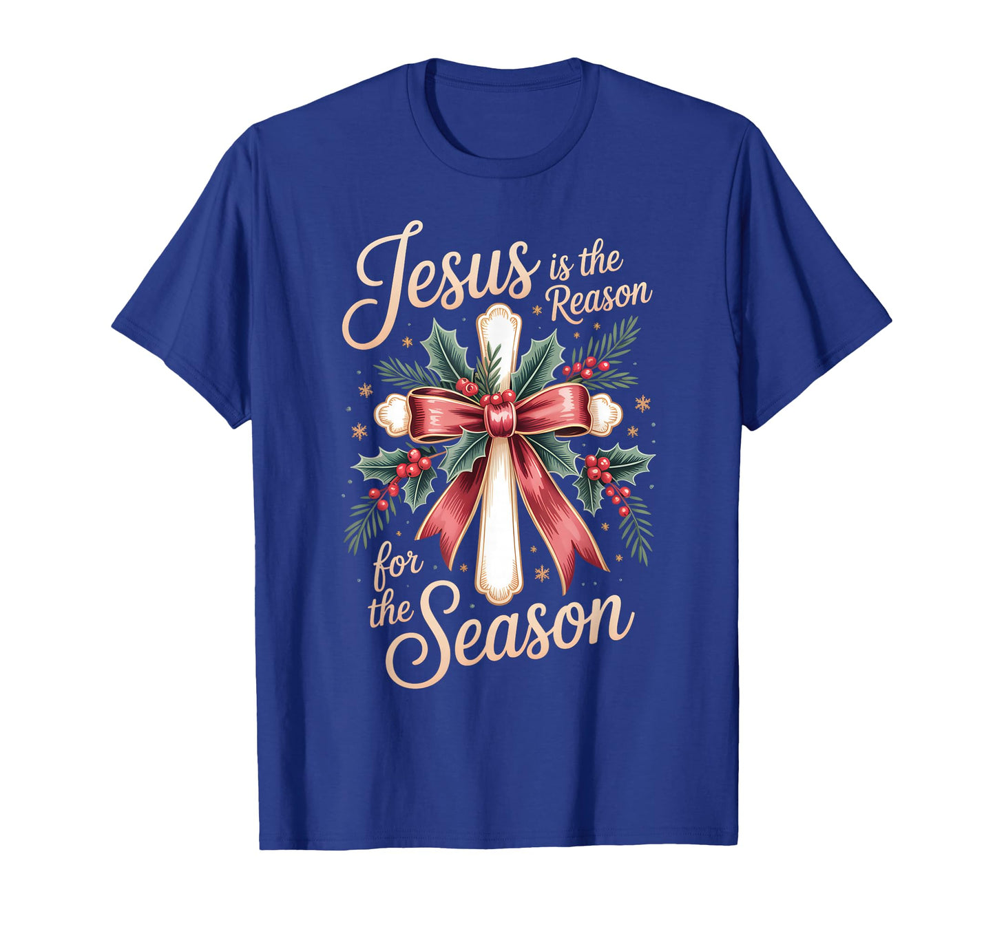 Jesus is The Reason Cross Retro Christian Christmas T-Shirt