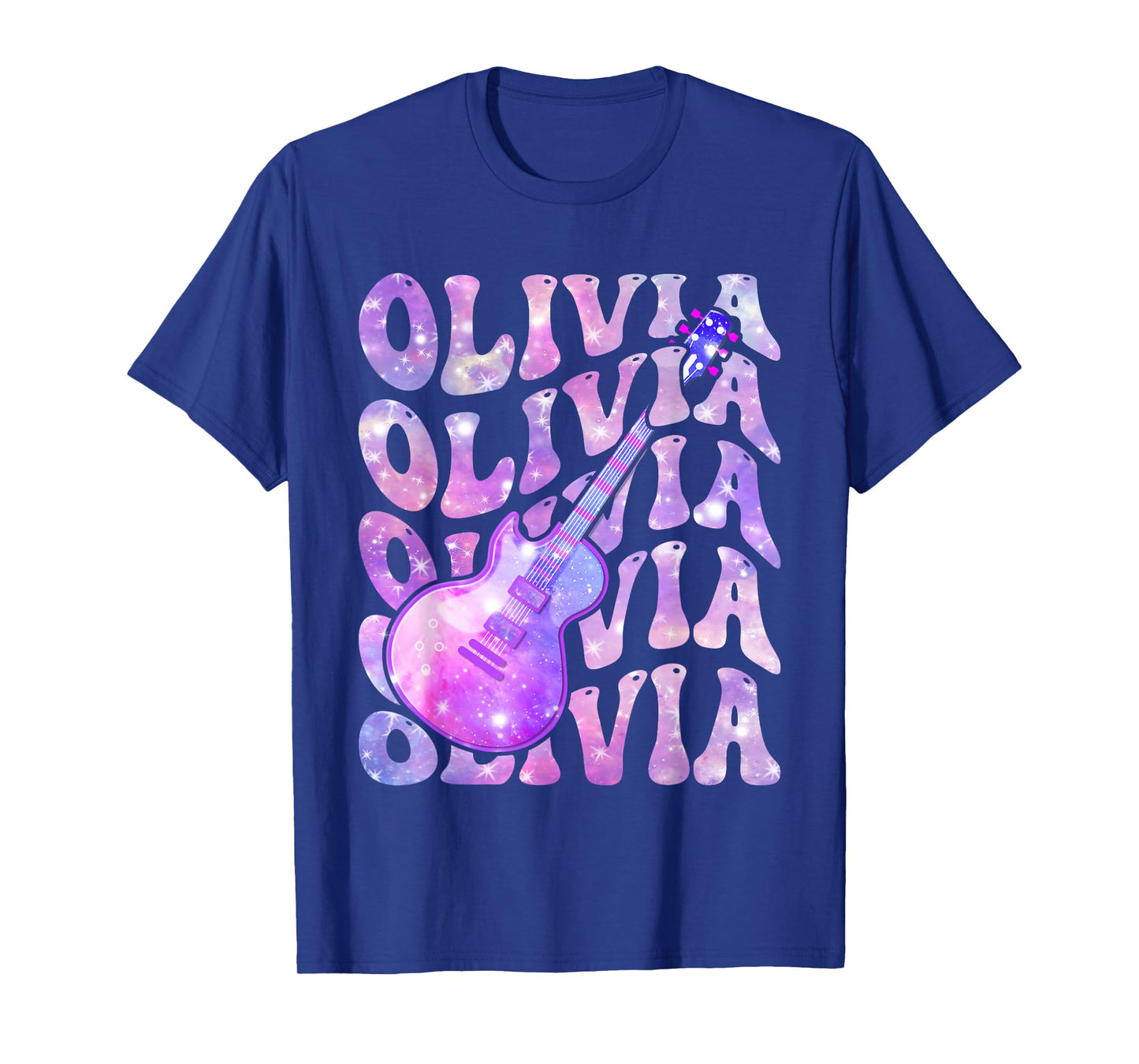 Olivia First Name I Love Olivia Girl Groovy 80's T-Shirt
