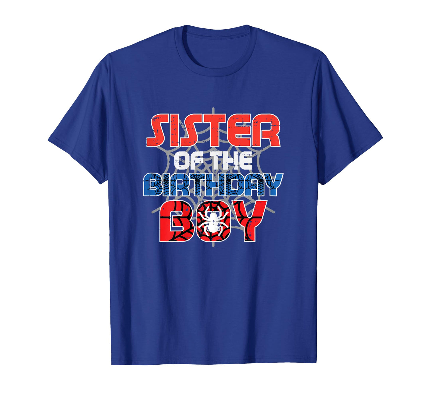 Sister of Birthday Boy Spider Family Bday Party Girls Kids T-Shirt