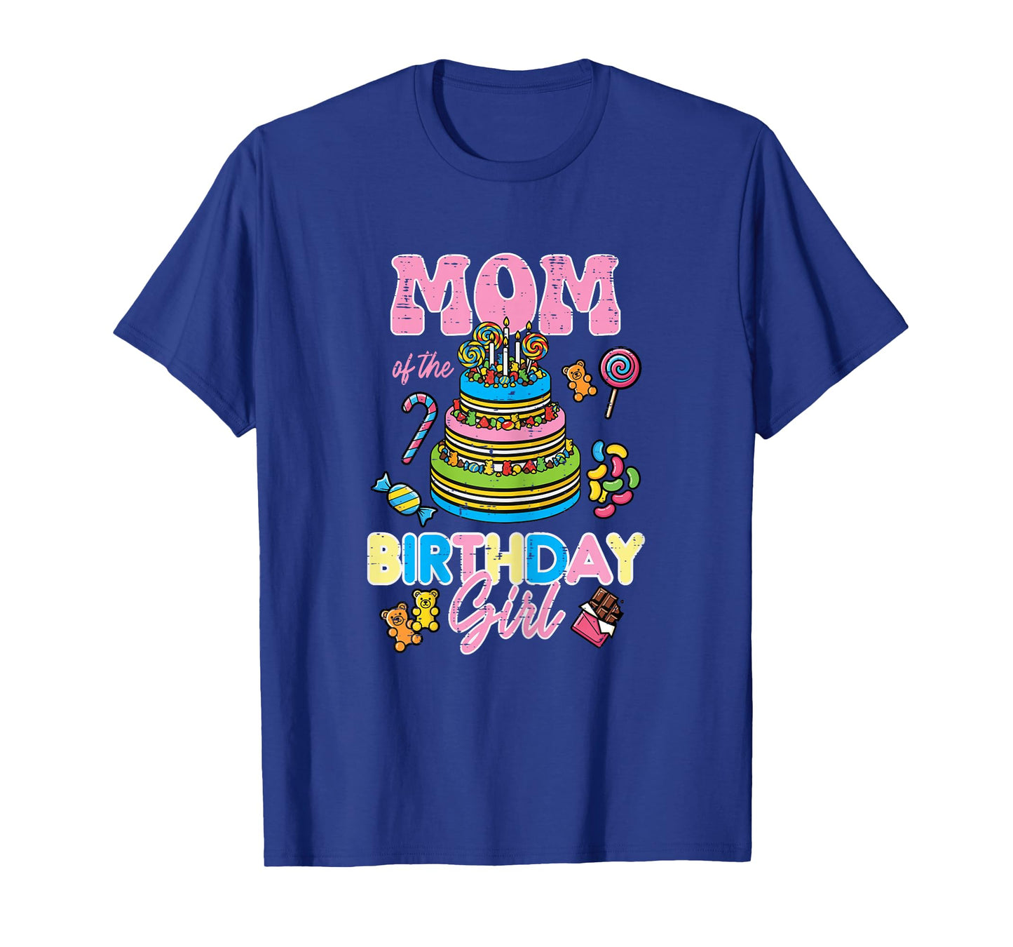 Mom of Birthday Girl Cake Bday Party Family Matching Women T-Shirt