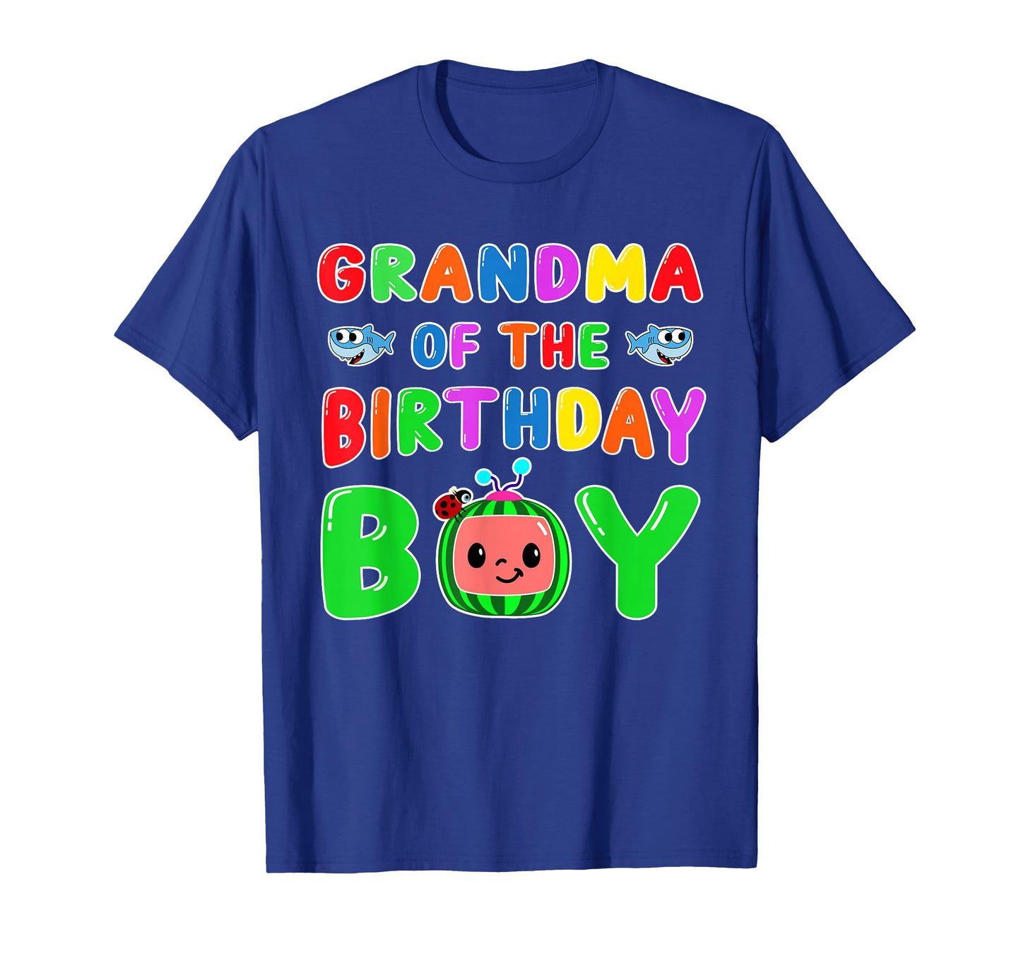 Grandma of The Birthday Boy Funny Melon Family Matching T-Shirt