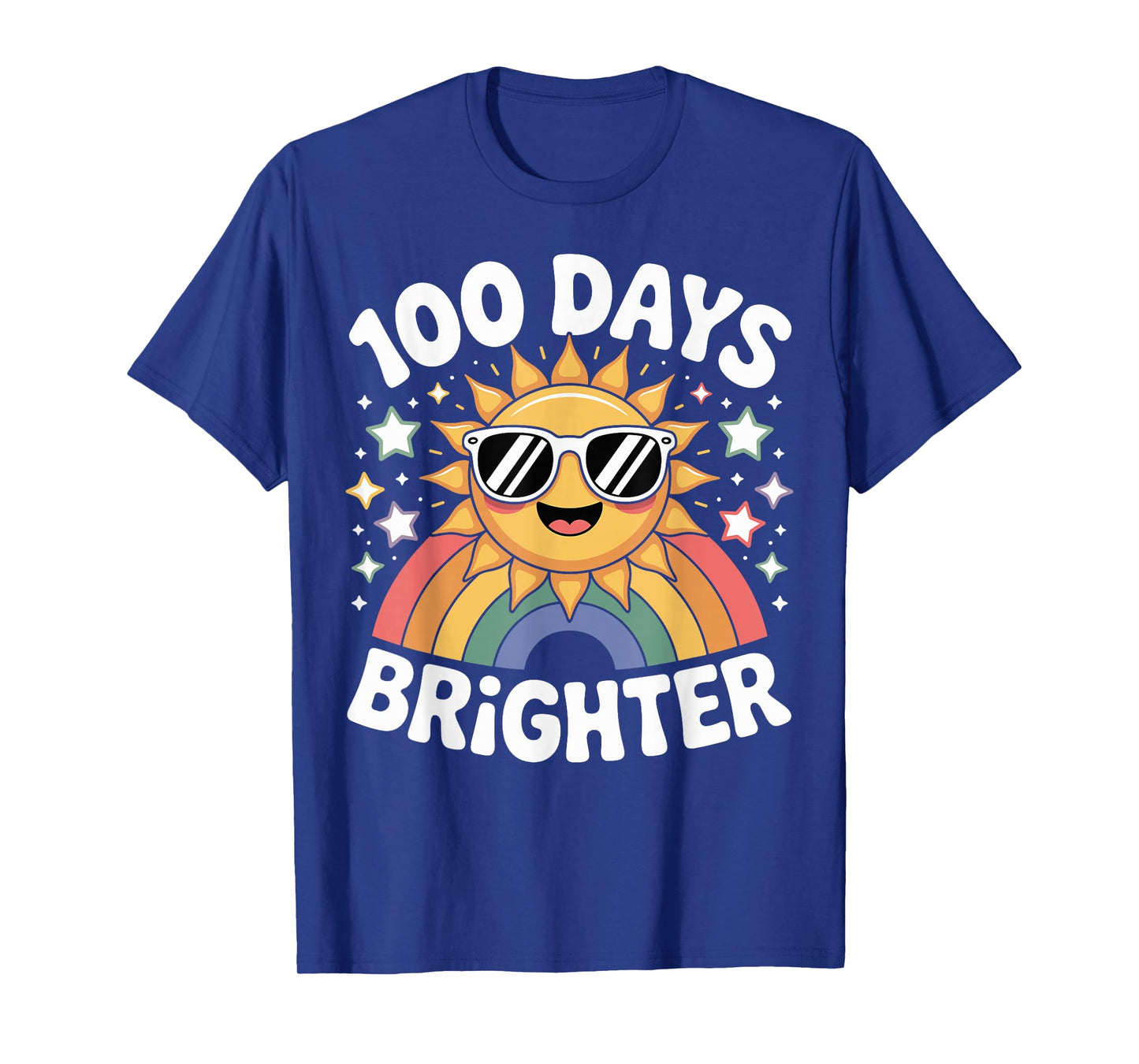 100 Days Brighter Cute Rainbow Sunshine School Design T-Shirt