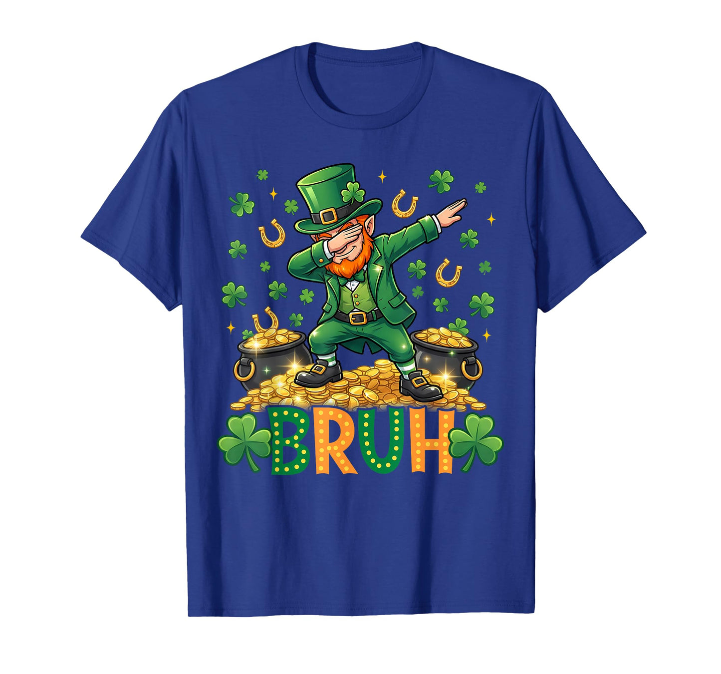 Bruh Dab Leprechaun Funny Kids Boys Mens St Patrick Day T-Shirt