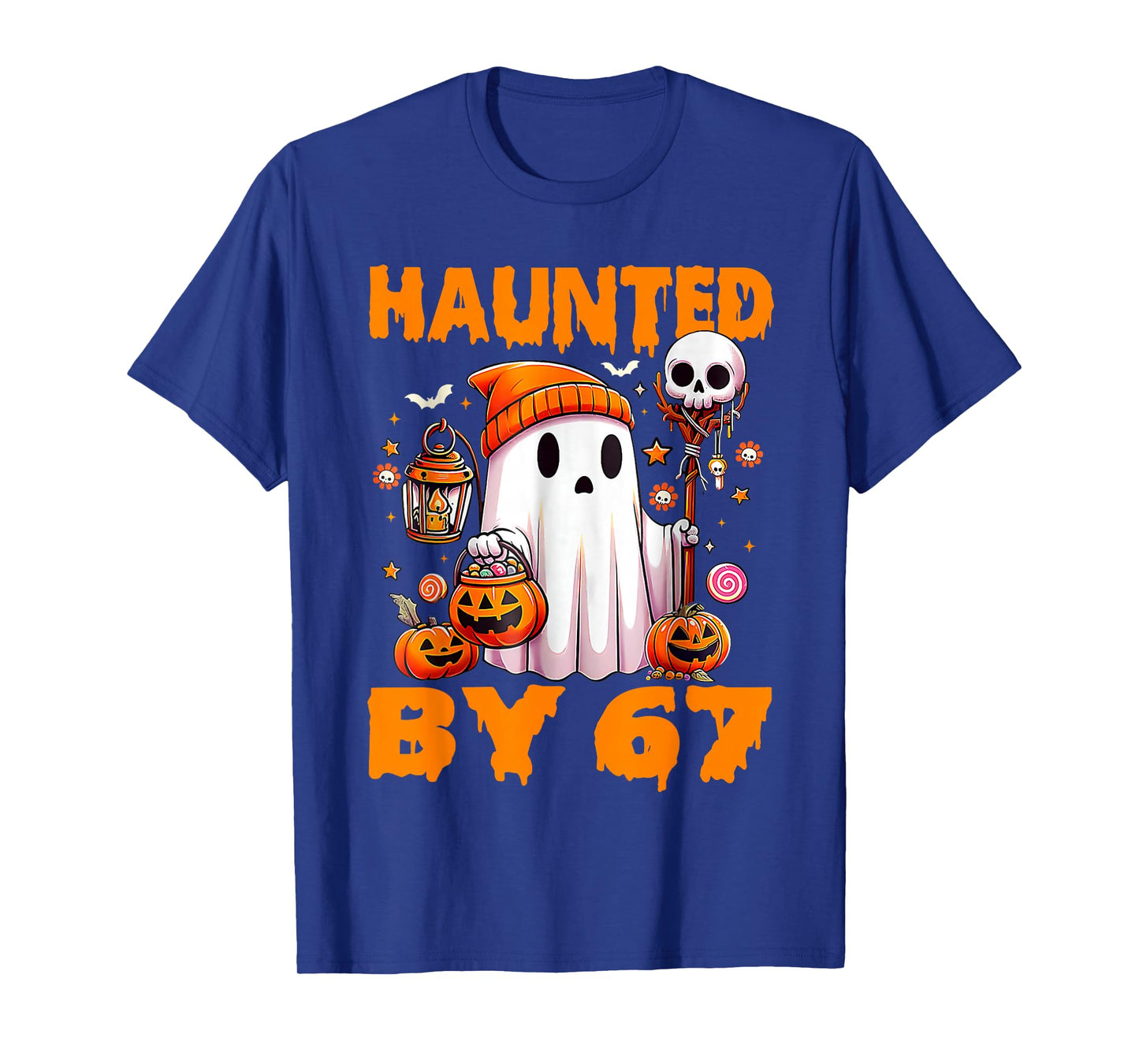 Haunted by 67 Meme Saying 6 7 Six Seven Boo Ghost Halloween T-Shirt