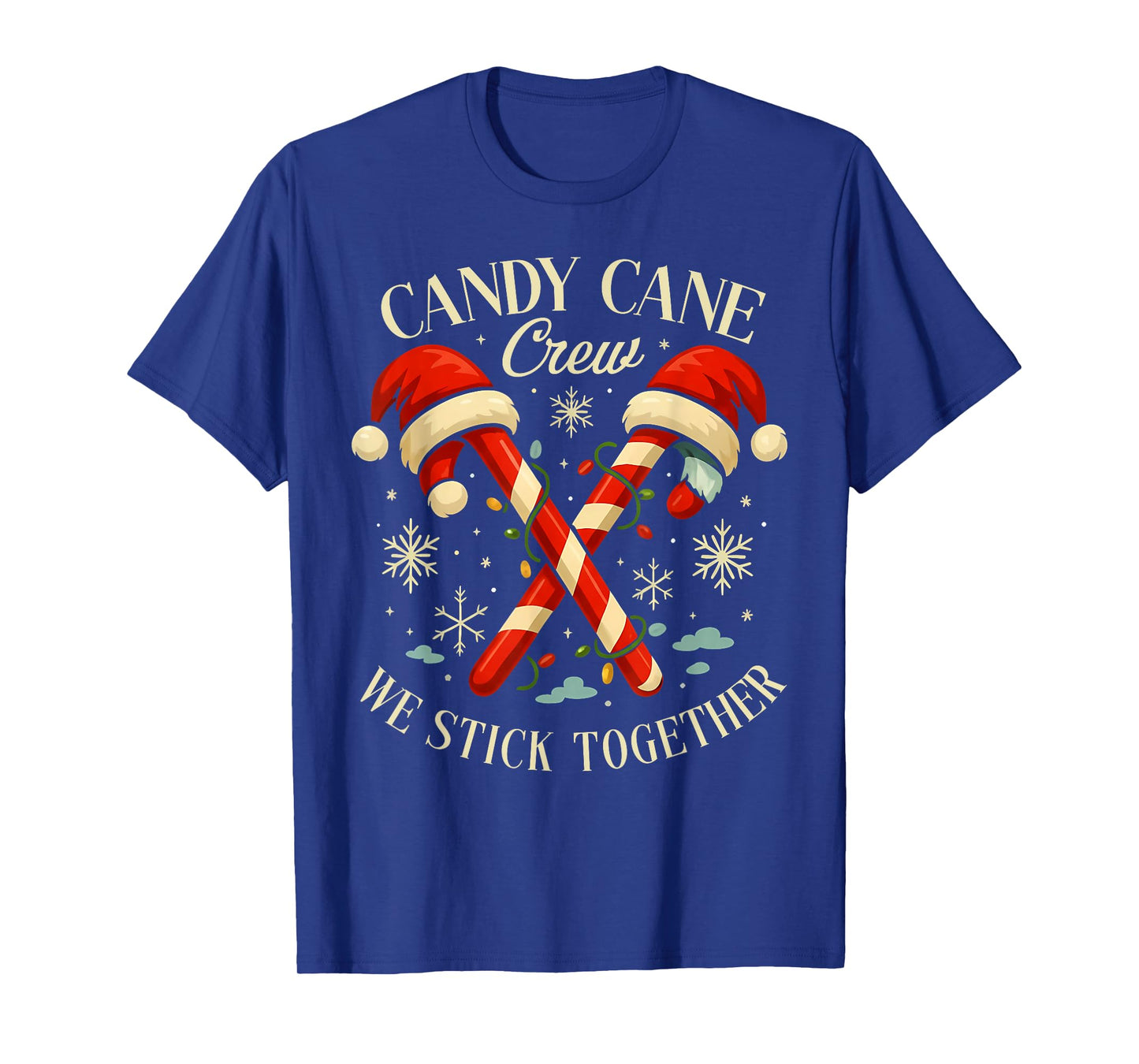 Candy Cane Crew We Stick Together Christmas Costume Xmas T-Shirt