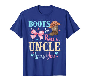 Boots or Bows Uncle Loves You Gender Reveal Family T-Shirt