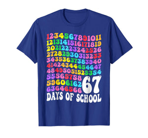 67th Day of School Teacher Kids 67 Days Math Numbers Funny T-Shirt