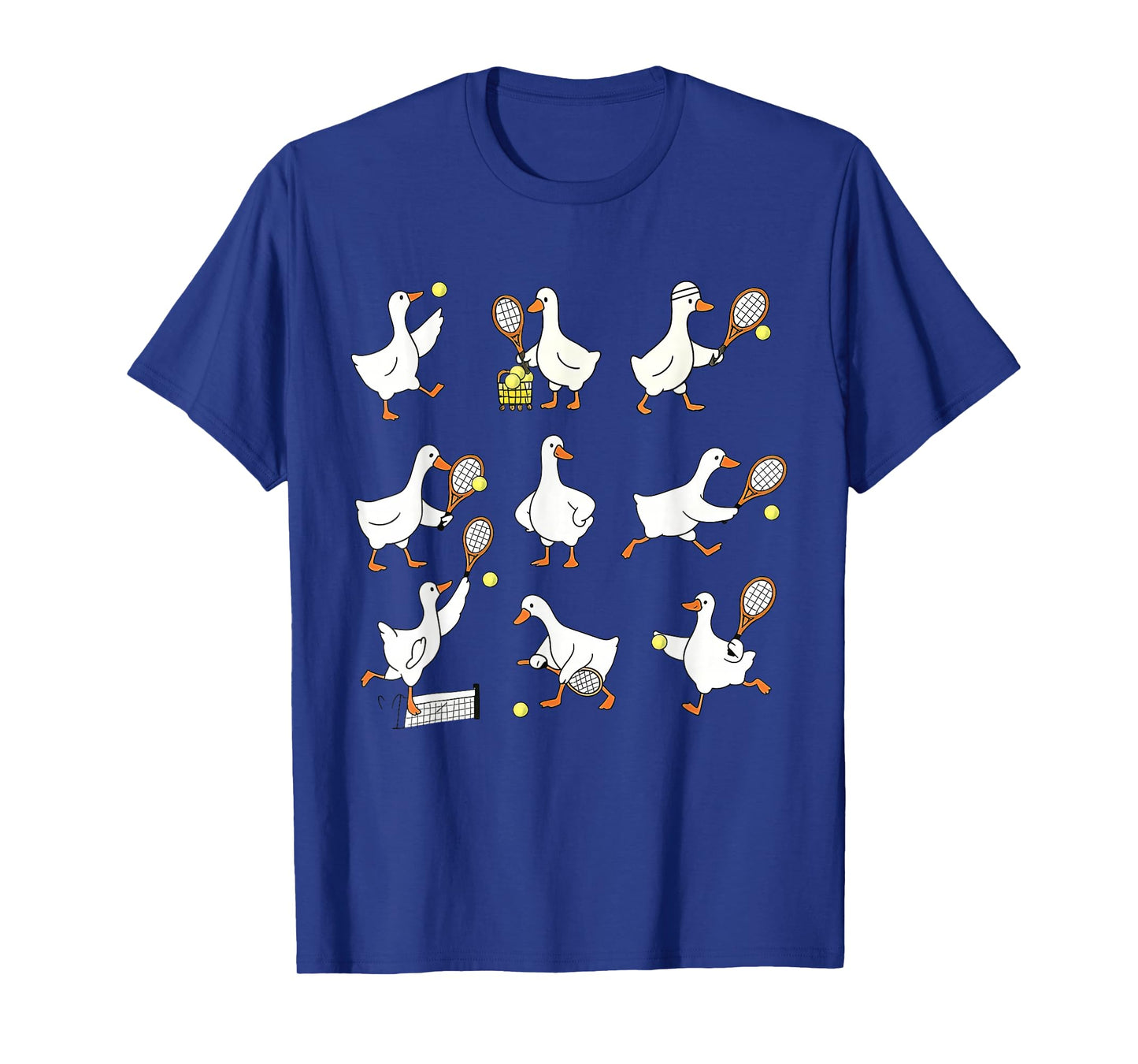 Cute Goose Playing Tennis Player Sports Coach Game Day T-Shirt