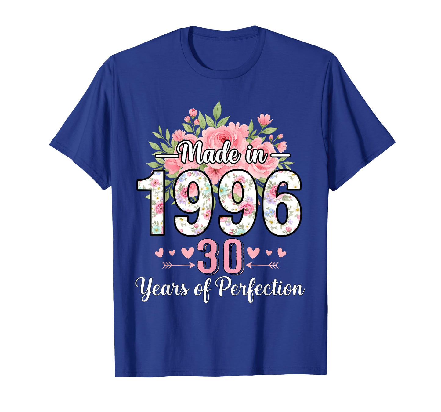 Made in 1996 Floral 30th Birthday Gifts Women 30 Years Old T-Shirt