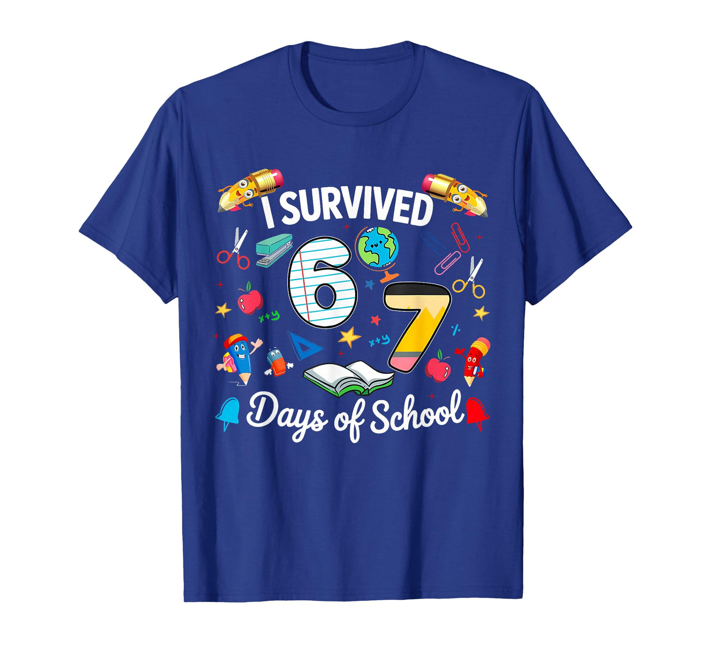 I Survived 67 Days of School Teachers Students Boy Girl Kids T-Shirt