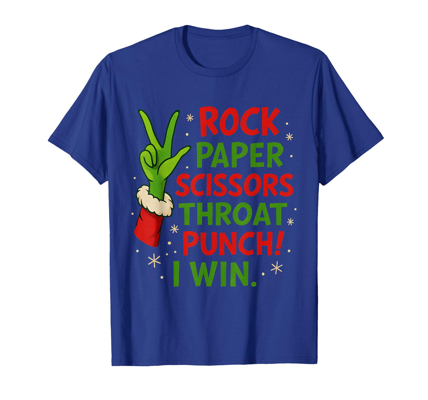 Funny Christmas Rock Paper Scissors Throat Punch T-Shirt