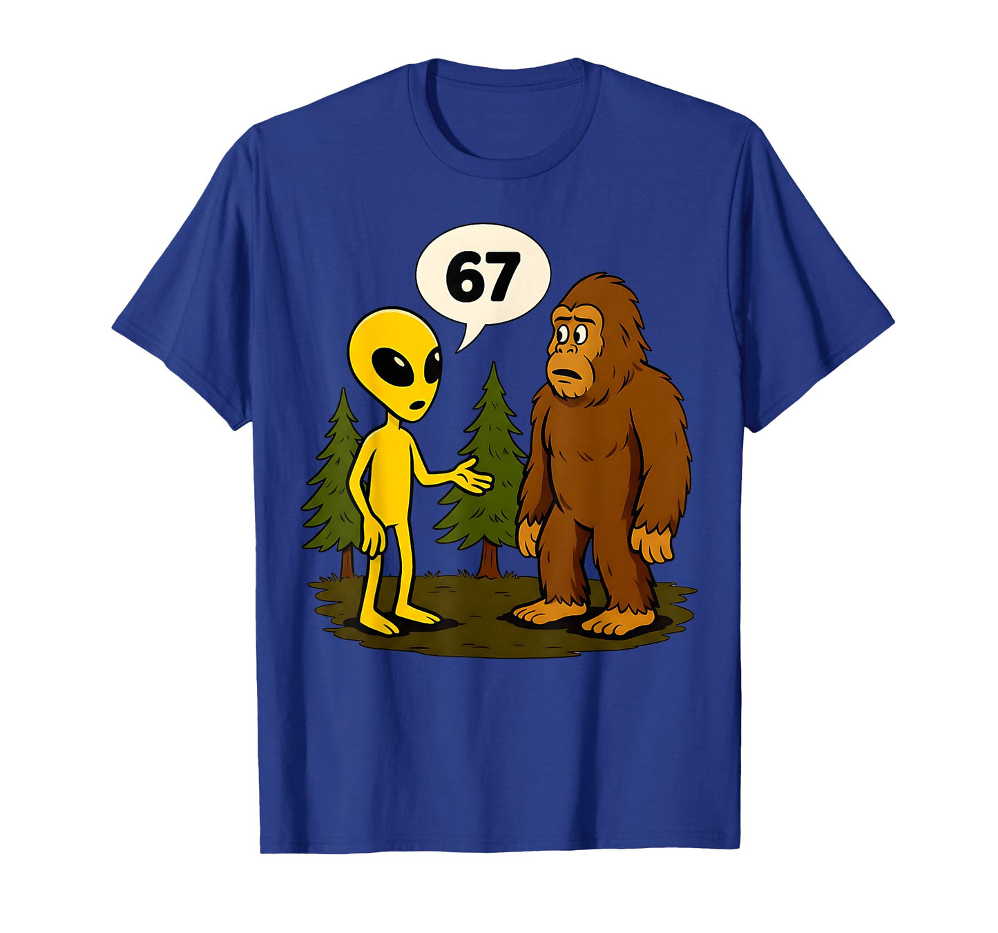 67 Funny Six Seven Gen Alpha Slang Bigfoot T-Shirt