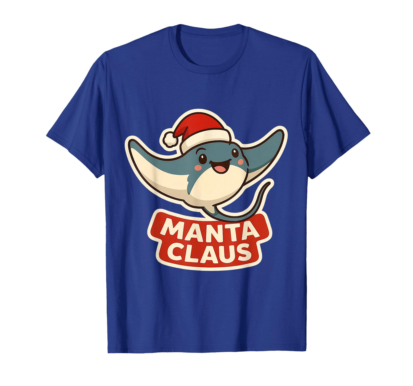Manta Rey Claus Christmas Santa Funny Pun Marine Biologist T-Shirt