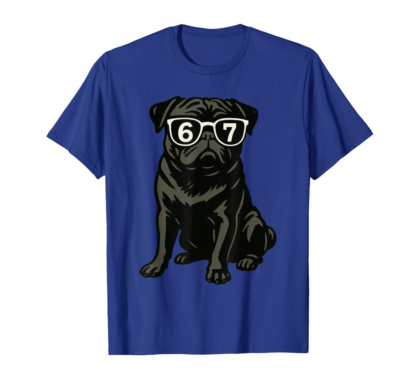 Funny Dog Black Pug Sunglasses 67 Six Seven Meme T-Shirt