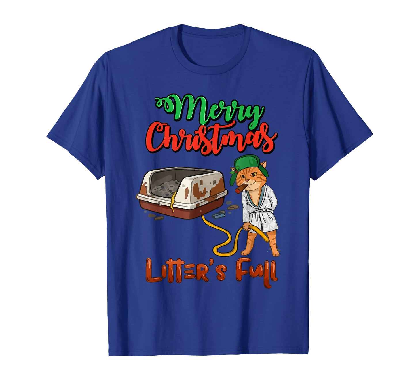 Litter's Full Merry Christmas Funny Cat Lovers Holidays Xmas T-Shirt