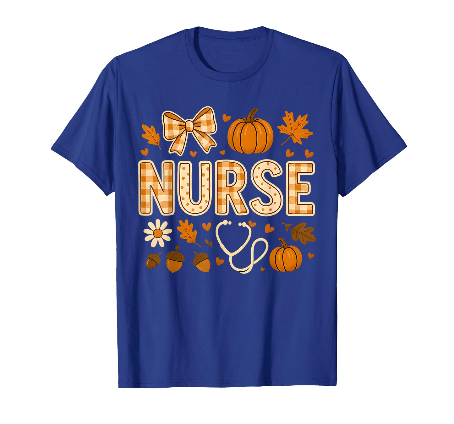 Retro Pumpkin Nurse Life Stethoscope Fall Autumn Funny Nurse T-Shirt