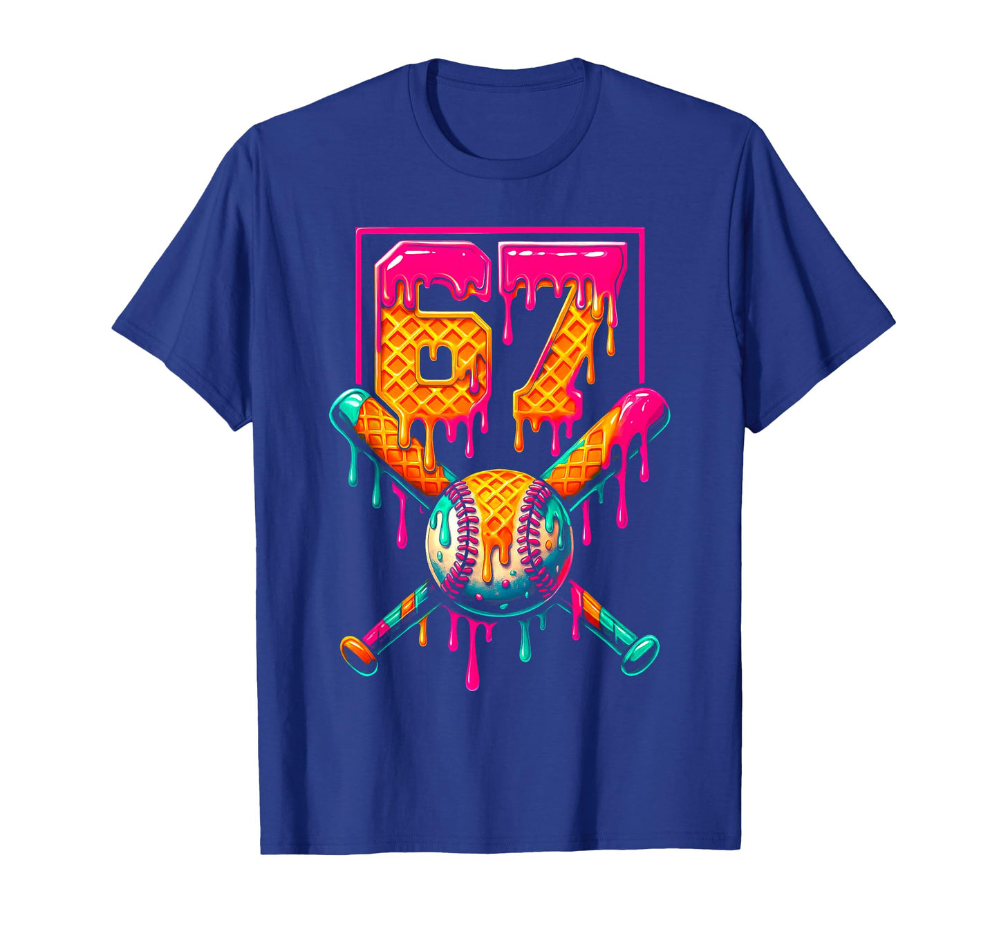 Funny Dripping 67 Birthday Baseball Drip Number 67 T-Shirt